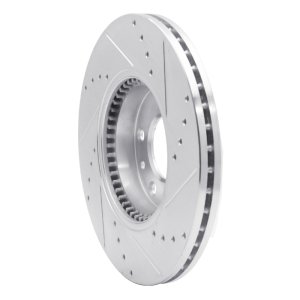 Ford Fusion Brake Rotor (1) - Front Left - R1 Concepts - Drilled & Slotted - Silver - `06-`13